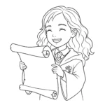 coloriage Hermione à imprimer pour enfant de 4 ans
