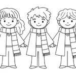 coloriage Hermione à imprimer kawaii