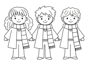 coloriage Hermione à imprimer kawaii