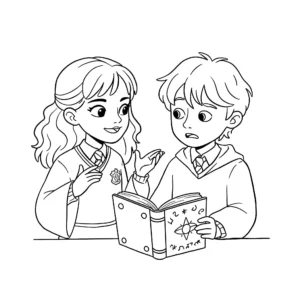 coloriage Hermione à imprimer pour enfant de 8 ans