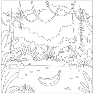 coloriage Jungle à imprimer pour enfant de 6 ans