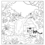 coloriage Jungle educatif pour enfant