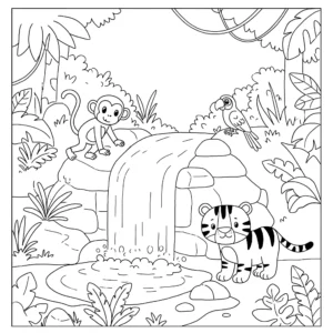 coloriage Jungle educatif pour enfant