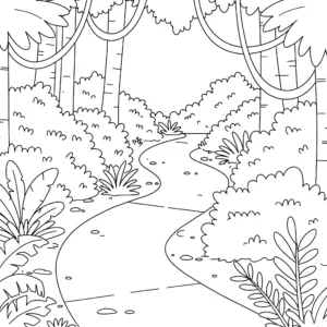 coloriage Jungle à imprimer pour enfant de 7 ans