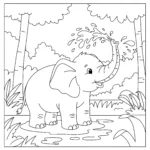 coloriage Jungle pour enfant de 4 ans