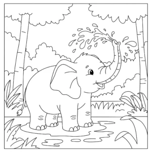 coloriage Jungle pour enfant de 4 ans