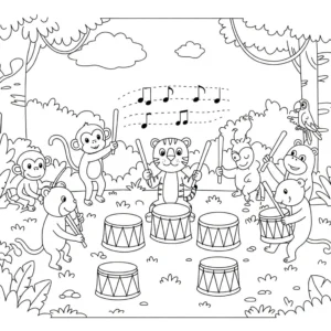 coloriage Jungle pour enfant a imprimer gratuit