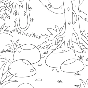 coloriage Jungle pour enfant de 4 ans