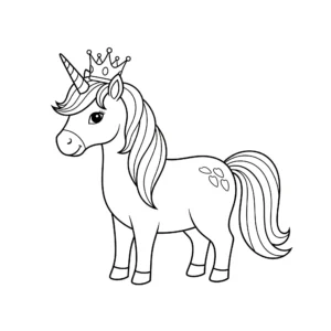 coloriage La Licorne Royauté à imprimer pdf
