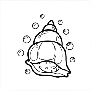 coloriage Le Coquillage Unique et Ses Bulles pour enfant de 6 ans