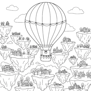 coloriage Montgolfière a colorier en ligne