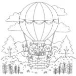 coloriage Montgolfière a imprimer pour enfant de 4 ans