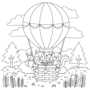 coloriage Montgolfière a imprimer pour enfant de 4 ans