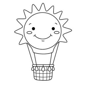 coloriage Montgolfière et apprentissage