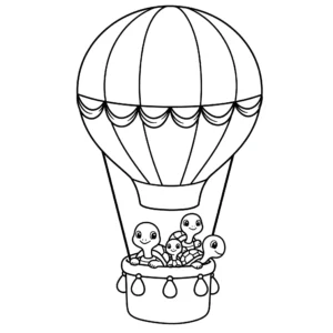 image de coloriage Montgolfière pour enfant