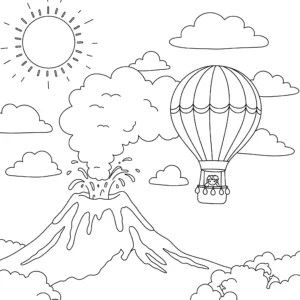 coloriage Montgolfière à imprimer pdf gratuit