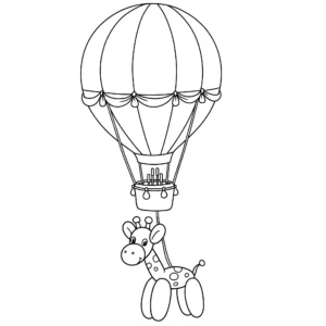 coloriage Montgolfière pour enfant de 3 ans