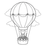 coloriage Montgolfière pour enfant de 8 ans