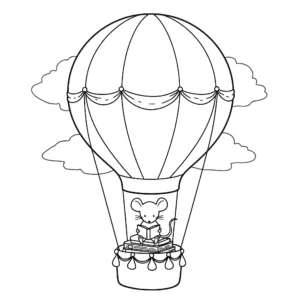 coloriage Montgolfière pour enfant de 8 ans