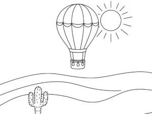 coloriage Montgolfière à imprimer pour enfant de 8 ans