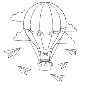 coloriage Montgolfière à imprimer pour enfant de 4 ans