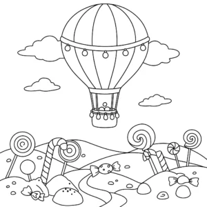 coloriage Montgolfière et découpage à imprimer