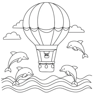 coloriage Montgolfière et decoupage a imprimer gratuit