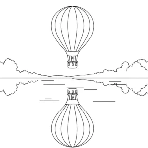 coloriage Montgolfière pour enfant de 4 ans