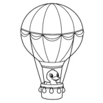 coloriage Montgolfière pour enfant de 7 ans