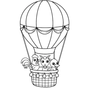 coloriage Montgolfière pour enfant de 5 ans