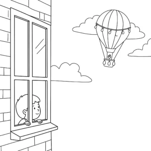 coloriage Montgolfière à imprimer pour enfant de 2 ans