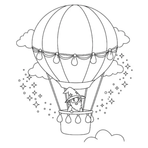 coloriage Montgolfière à imprimer pour enfant de 3 ans