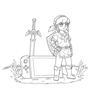 coloriage Nintendo Switch à imprimer pour enfant de 9 ans