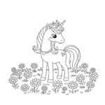 coloriage Princesse Licorne gratuit à imprimer