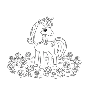coloriage Princesse Licorne gratuit à imprimer