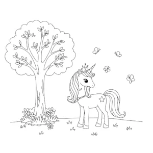 coloriage Princesse Licorne à imprimer