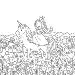 imprimer coloriage Princesse Licorne pour enfant