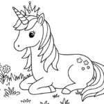 coloriage Princesse Licorne et découpage à imprimer