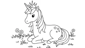 coloriage Princesse Licorne et découpage à imprimer