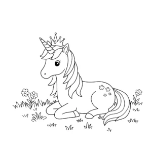 coloriage Princesse Licorne à imprimer pdf gratuit