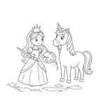 coloriage Princesse Licorne à imprimer gratuit