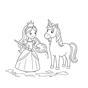 coloriage Princesse Licorne à imprimer gratuit