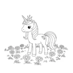 image de coloriage Princesse Licorne pour enfant