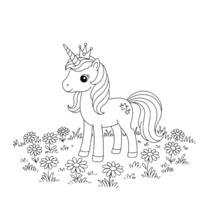 image de coloriage Princesse Licorne pour enfant