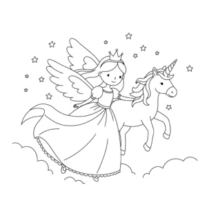 coloriage Princesse Licorne a imprimer gratuit