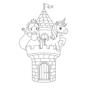 coloriage Princesse Licorne à imprimer pour enfants