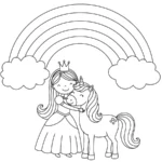 coloriage Princesse Licorne a dessiner en ligne