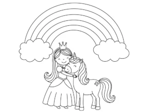 coloriage Princesse Licorne a dessiner en ligne