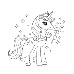 coloriage Princesse Licorne à imprimer a4