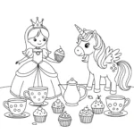imprimer coloriage Princesse Licorne gratuit